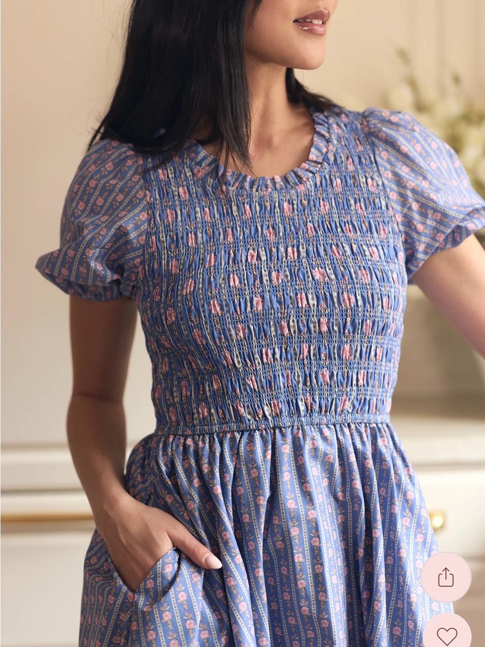 Ivy City Mariah Dress in Linear Print S